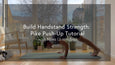 A person performing a yoga pose on a mat in a sunlit room filled with indoor plants, with a view of trees outside.