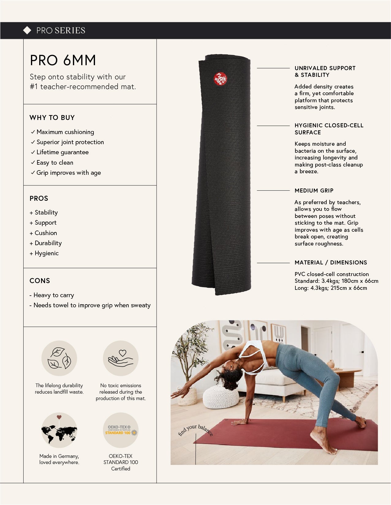 Manduka PRO™ Yoga Mat 6mm